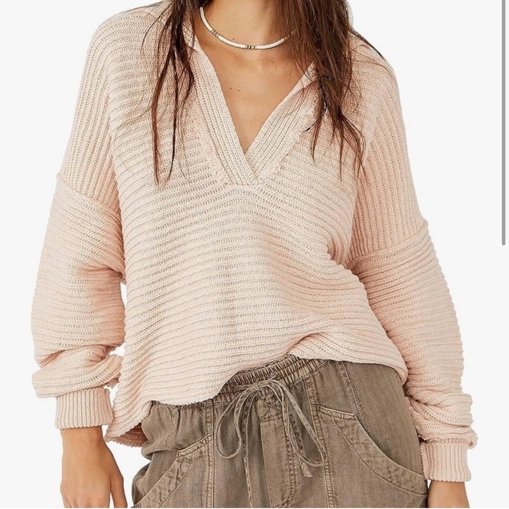 Free People Marlie Pullover in Dusty Pink